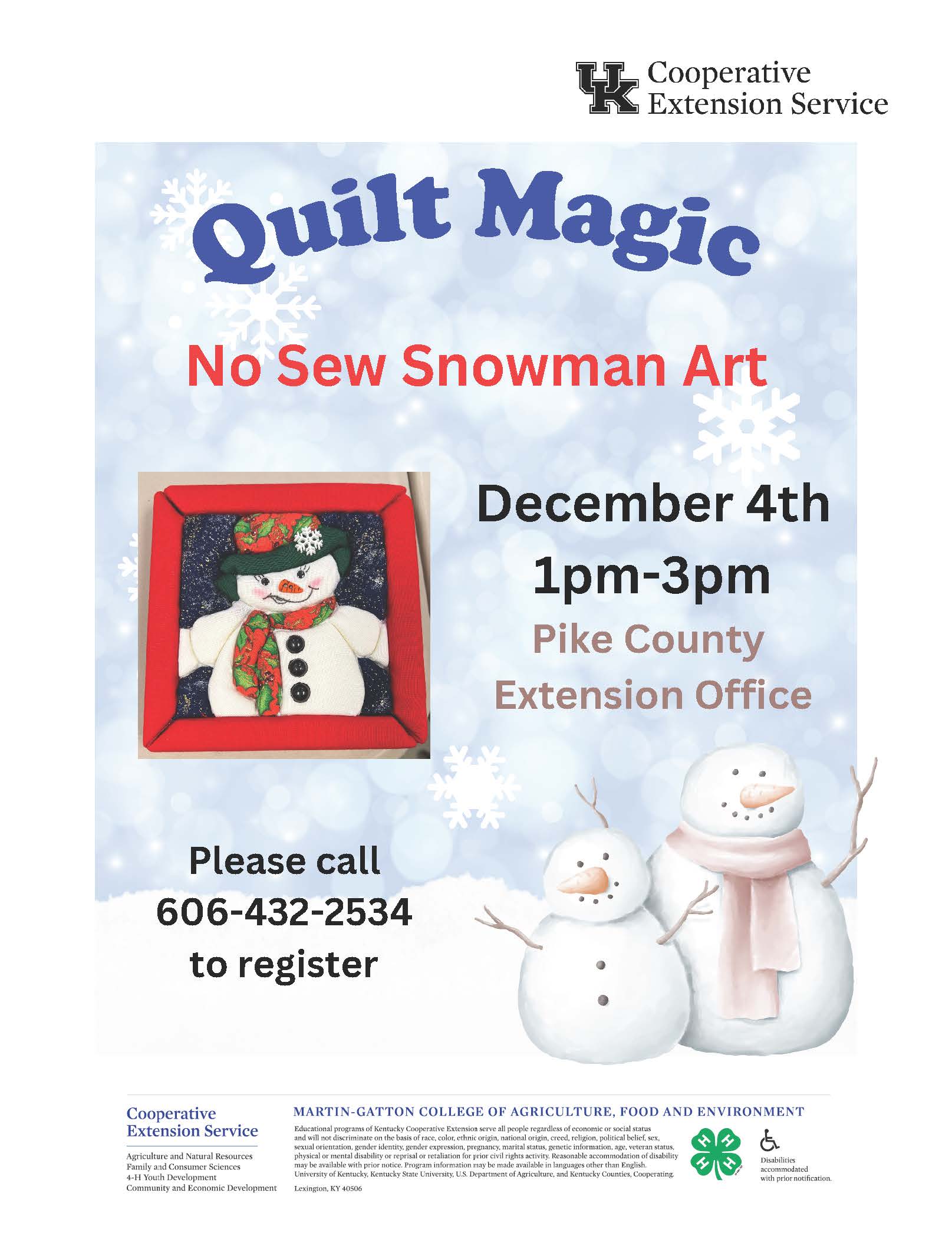 Quilt Magic Snowman flyer