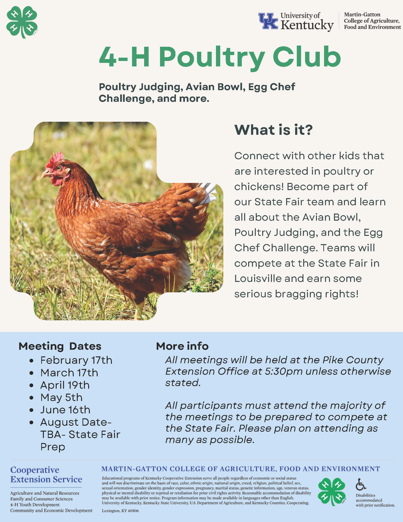 Poultry Club Flyer